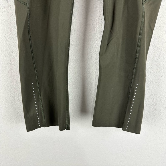Lululemon Dark Olive Green Athletic Athleisure Fast & Free Crop II Leggings 6 - Picture 3 of 6